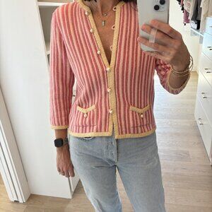 Vintage Annie H cardigan sweater pearl buttons